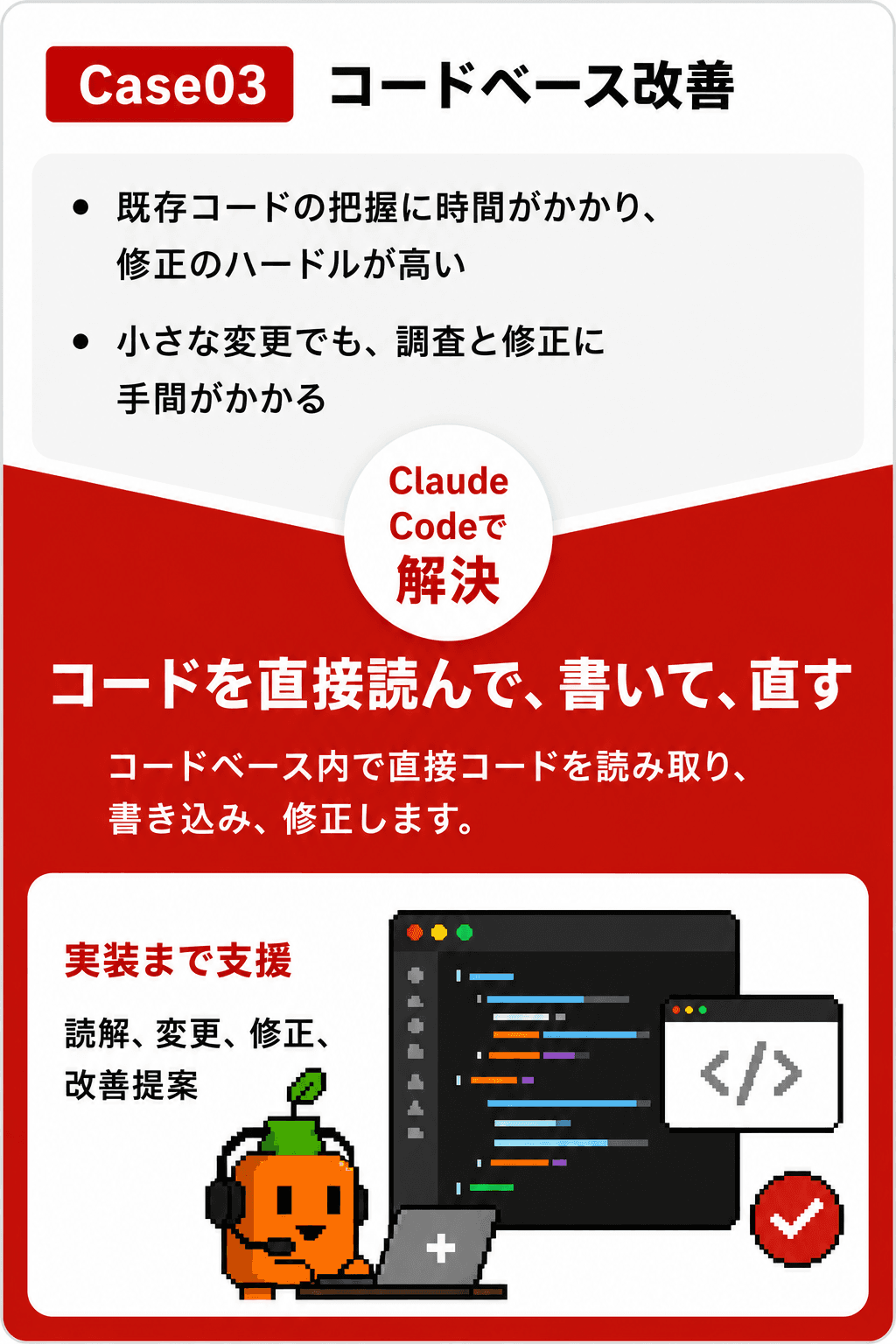 Case03 コードベース改善。コードを直接読んで書いて直す活用例