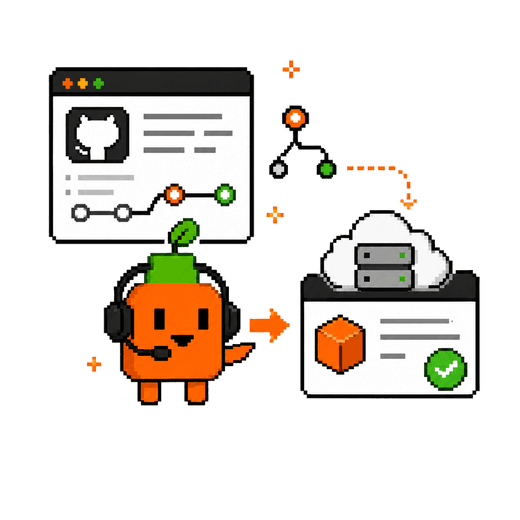 GitHubとクラウド公開の流れを表すイラスト