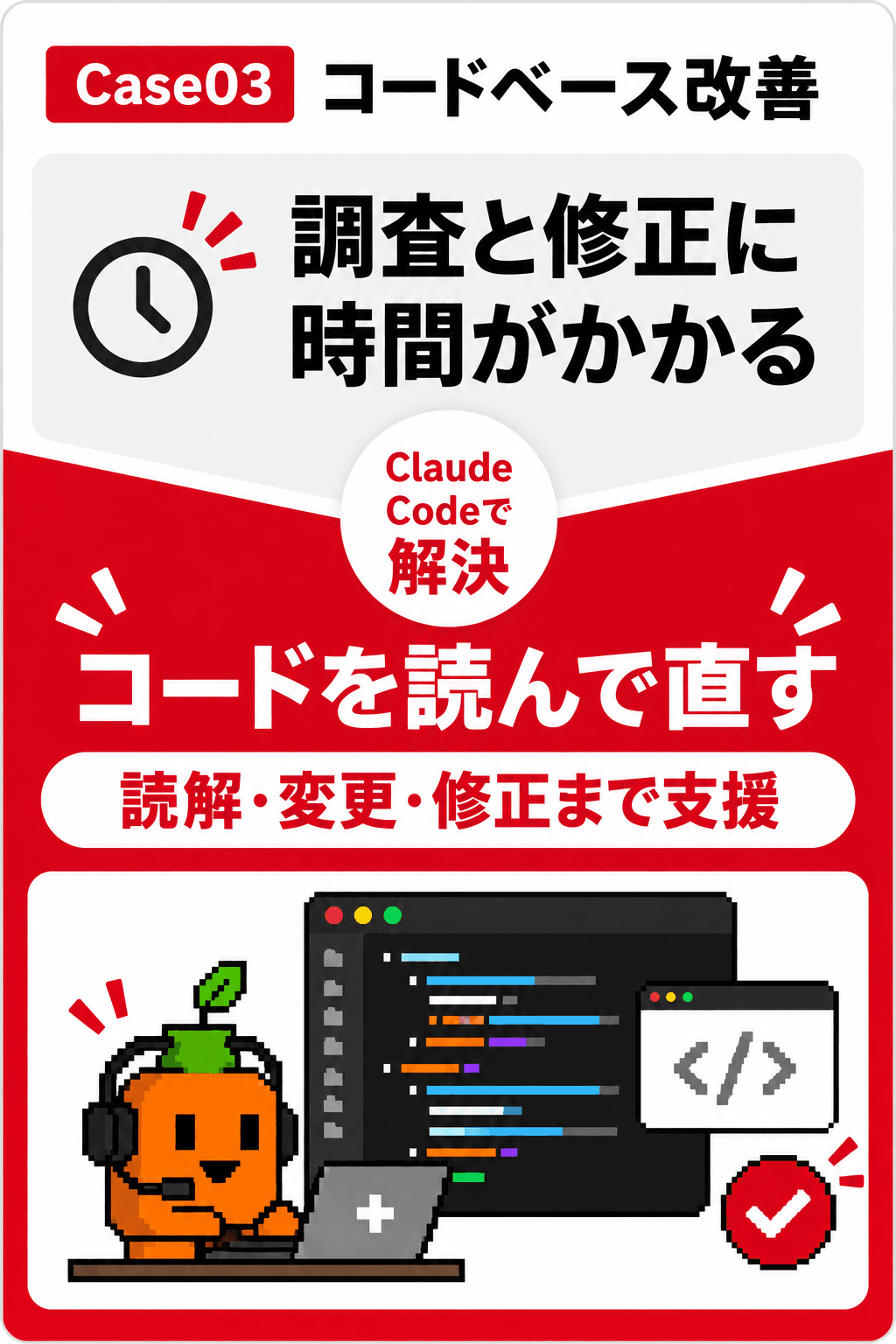 Case3 コードベース改善。コードを直接読んで書いて直す活用例