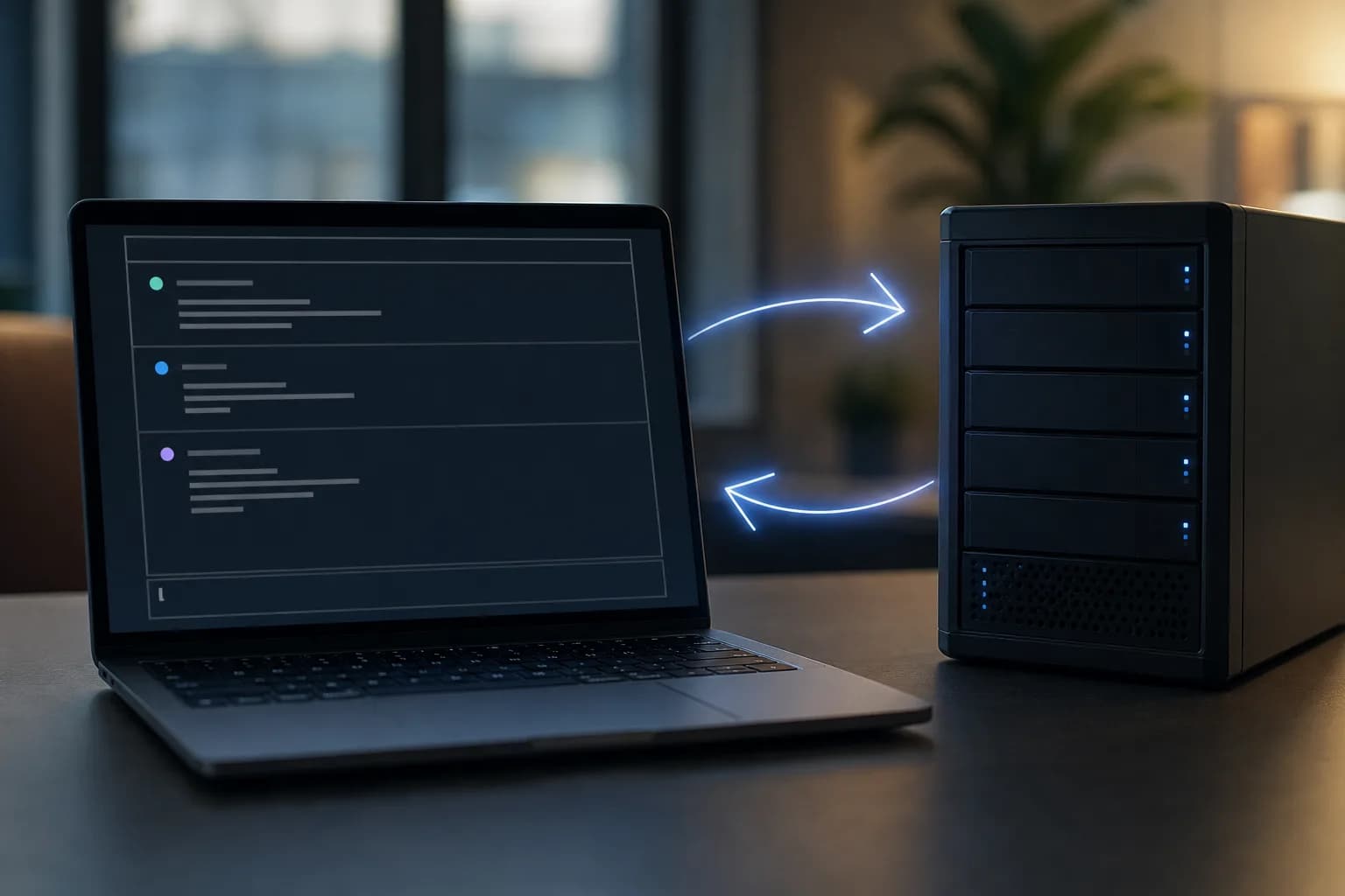 Claude CodeのCLIを通じてHermes Agentと連携する様子を示す。非エンジニアが自然言語でサーバー操作を行うための仕組みを表現。