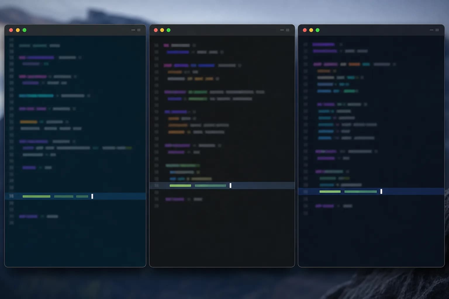 zsh、bash、WSL の各環境でエイリアス設定を行うために、zshrc、bashrc、WSL bashrc ファイルにエイリアスコマンドを追加する様子。