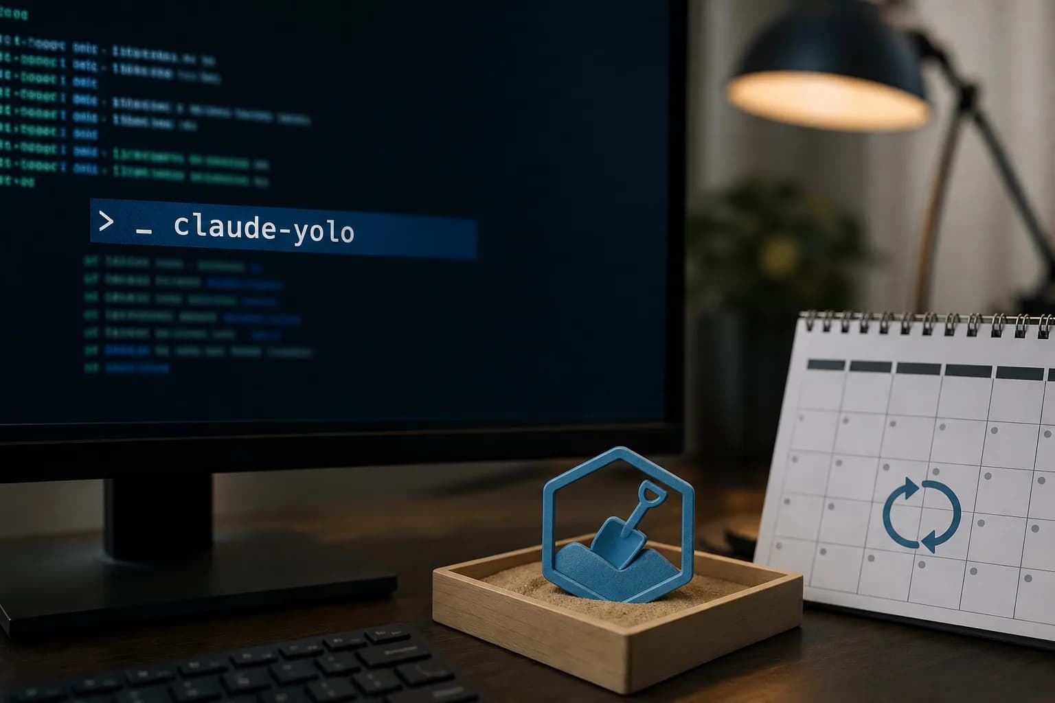 エイリアス名を『claude-yolo』に変更し、サンドボックス環境で隔離し、週次でリセットする提案が描かれている。