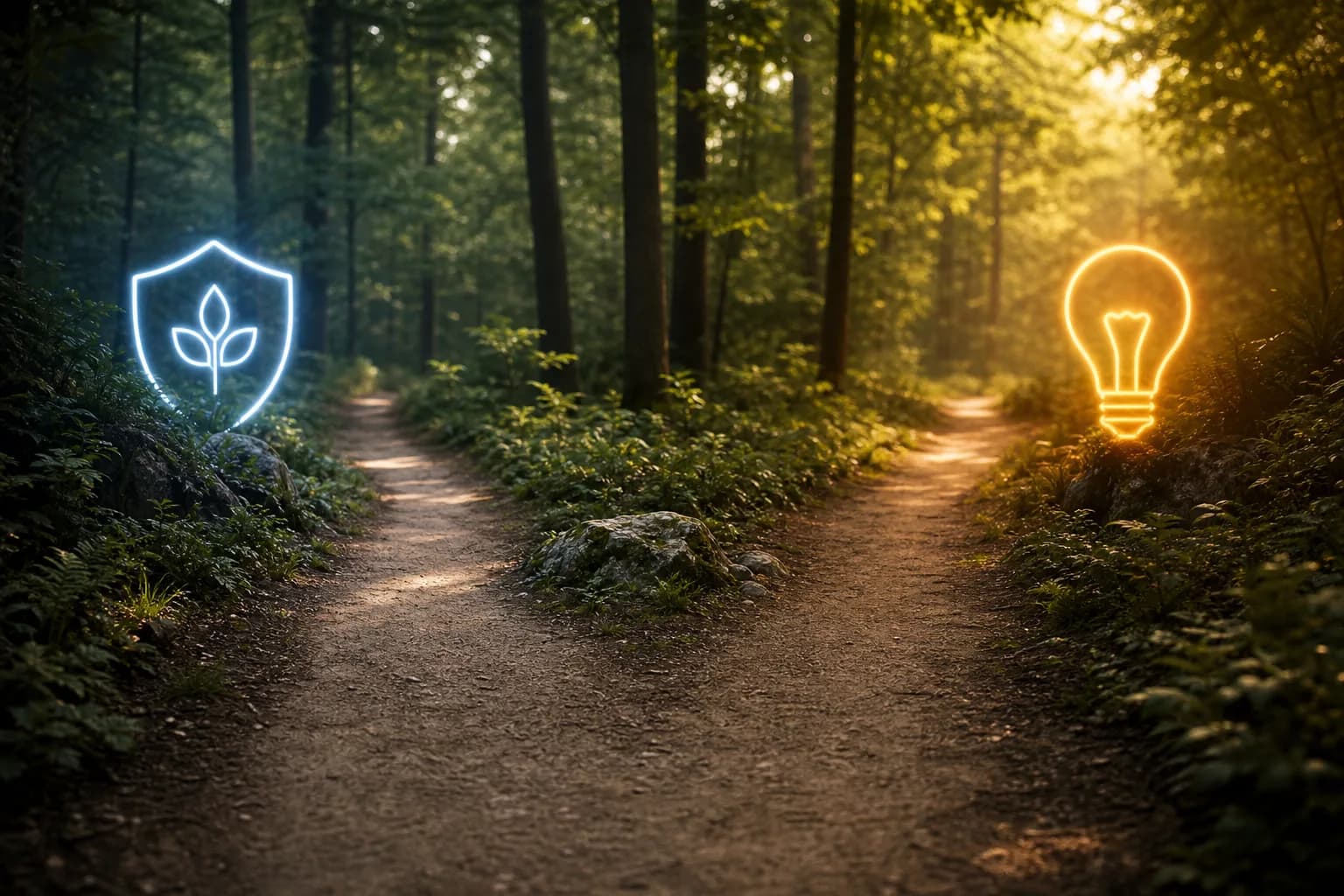 Claude Codeの開発者たちがOpenAIからAnthropicに移った背景を象徴する分岐の道。AIの安全性と革新がテーマです。